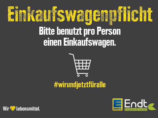 Bitte nutzen Sie einen Einkaufswagen bei Ihrem Einkauf